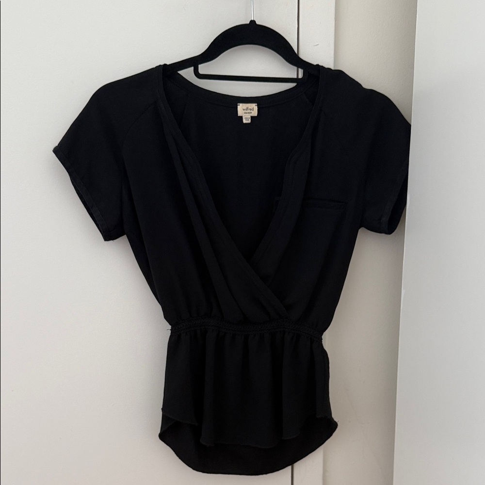 Wilfred Black Wrap Blouse